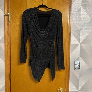 VENUS Black Glitter Long Sleeve Top
